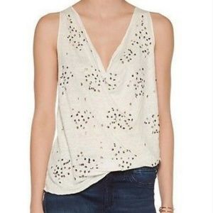 ALICE + OLIVIA Lucy Embellished Trapeze Linen Top